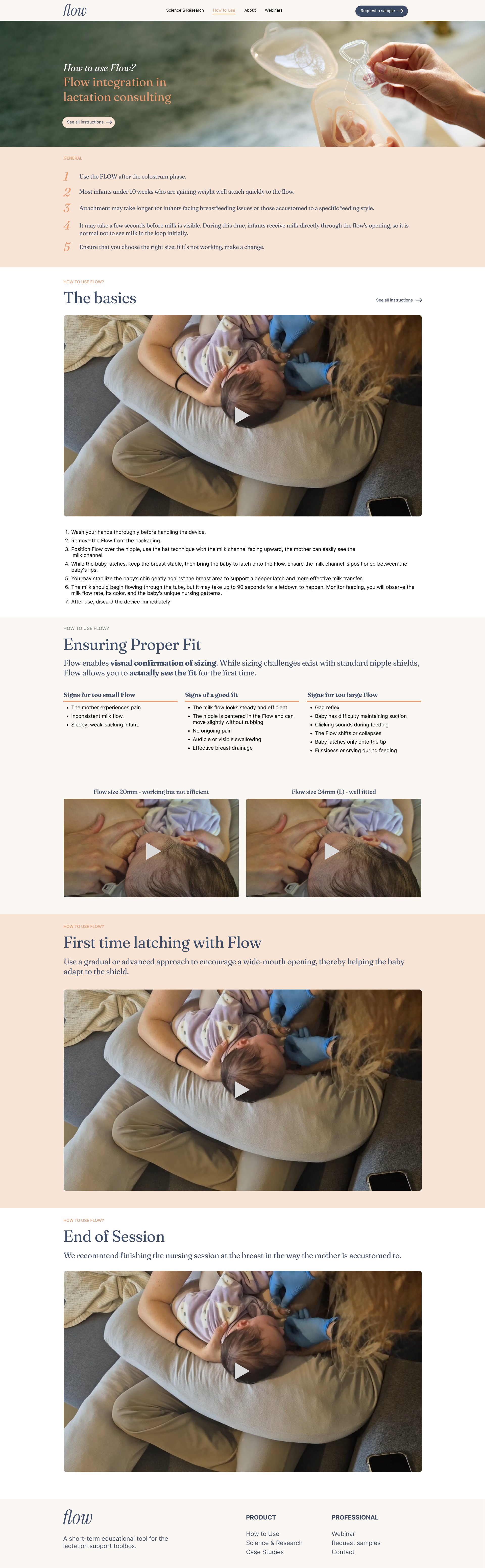 Lactation consultant demonstrating Flow device with mother and baby